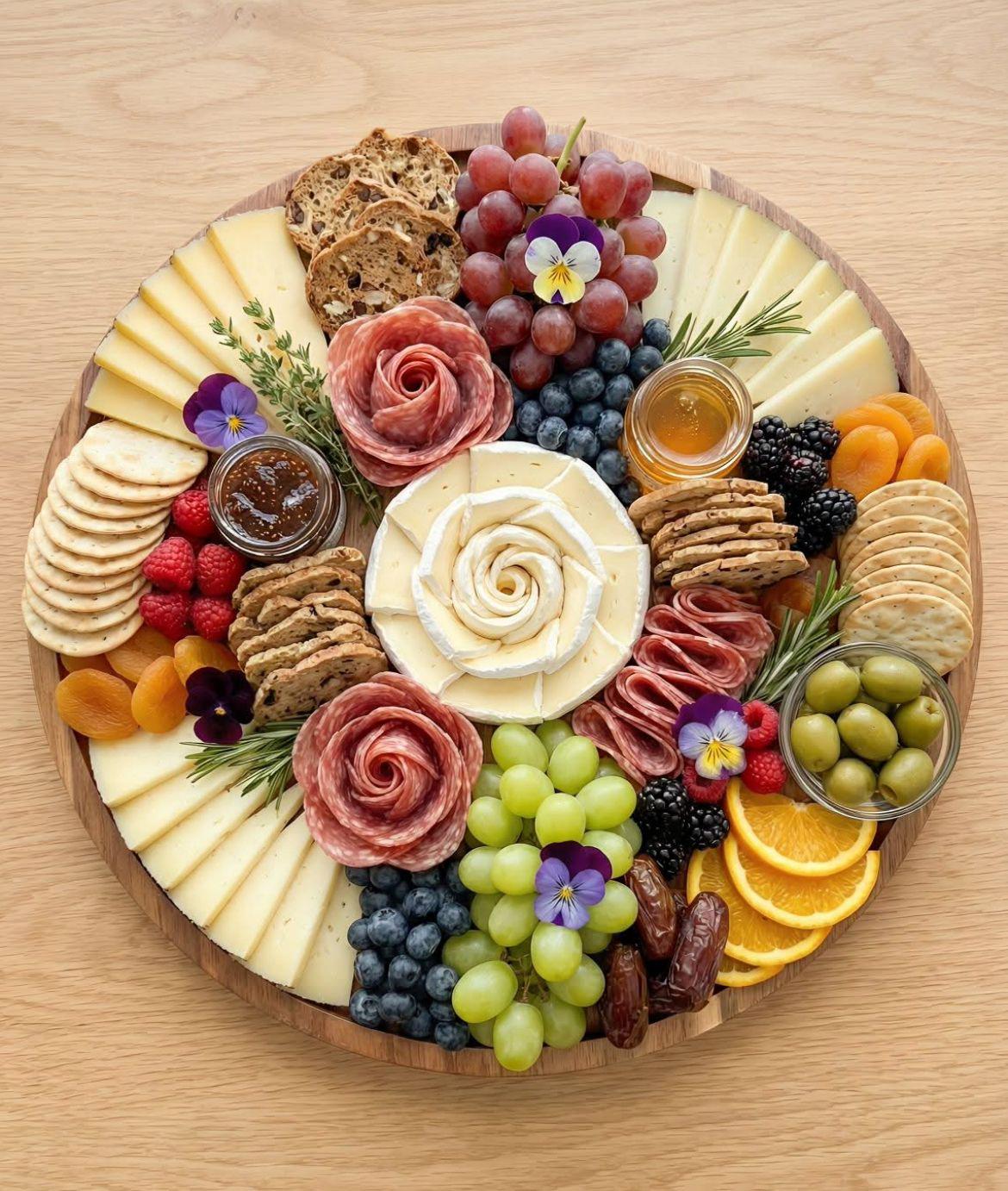 Printable Charcuterie Board Guide | Cheese Rose Tutorial + Shopping List + Layout Map | Snack Board Host Kit | Instant Download
