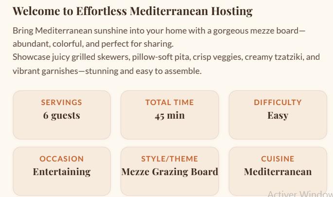 Mediterranean Mezze Snack Board Printable Recipe Ebook – Shopping List Instant PDF Download, Charcuterie Host Guide, Layout Map