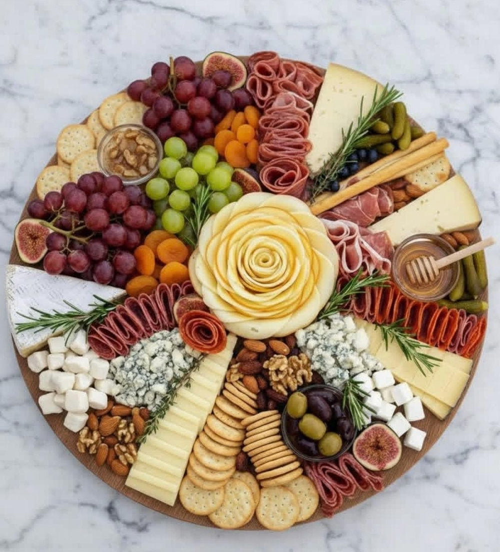 Printable Charcuterie Board Guide | Cheese Rose Tutorial + Shopping List + Layout Map | Snack Board Host Kit | Instant Download