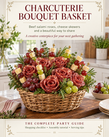 Charcuterie Bouquet Basket Guide – Beef Salami Roses