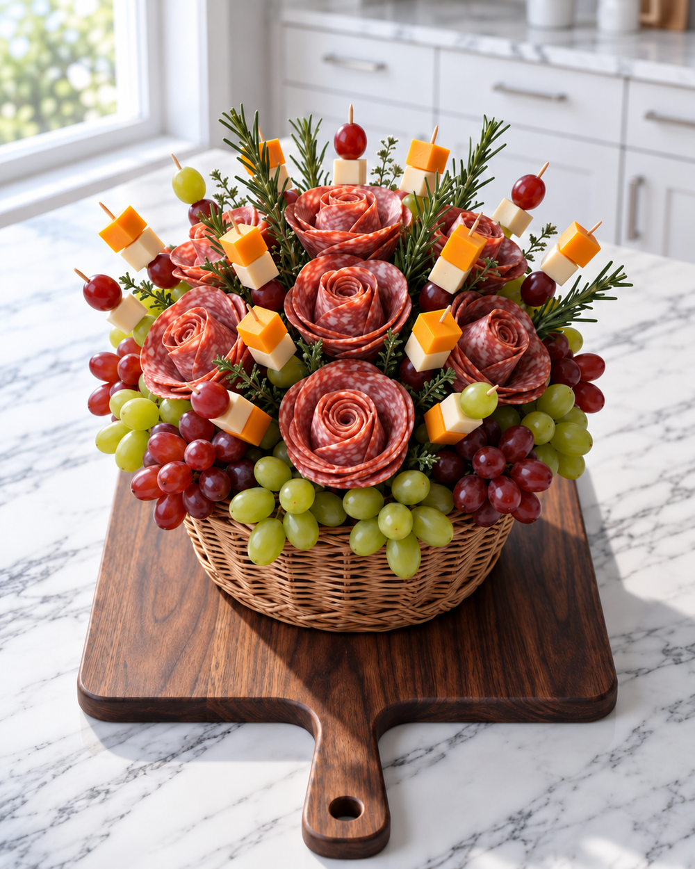 Charcuterie Bouquet Basket Guide – Beef Salami Roses