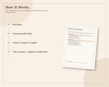 Food Blogger Content Planner printable digital guide preview 3