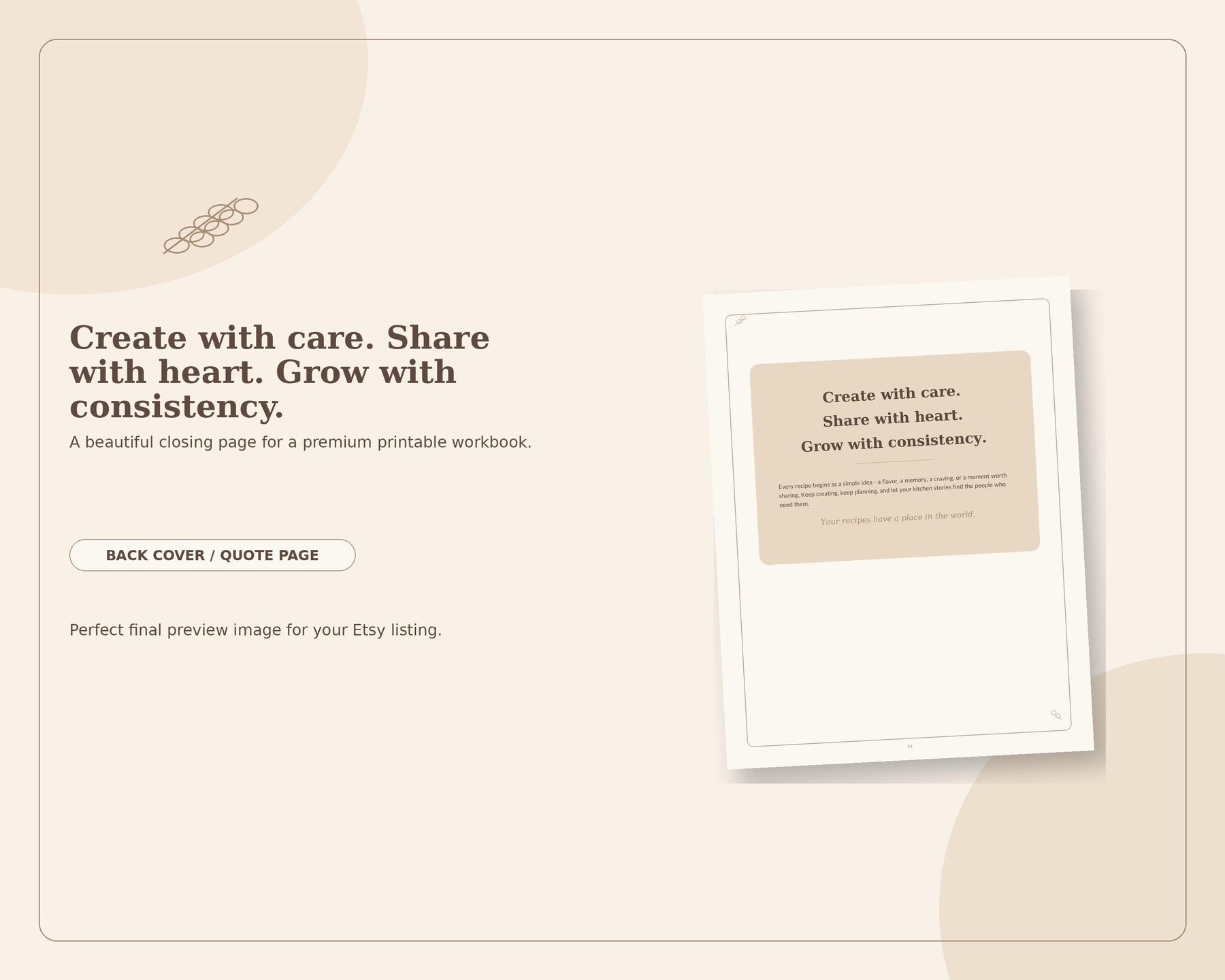 Food Blogger Content Planner printable digital guide preview 2