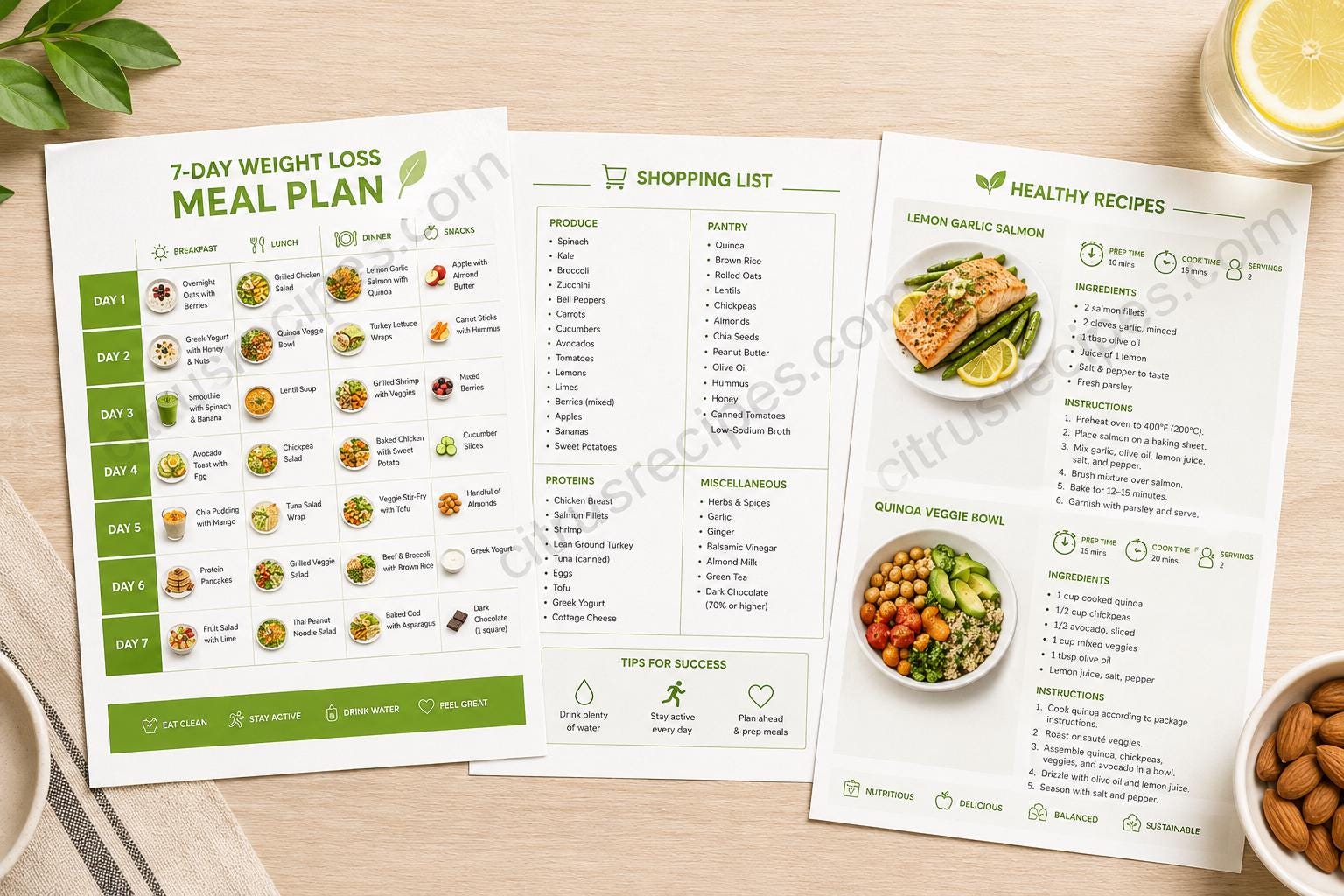 7-Day Diet Guide printable digital guide preview 5