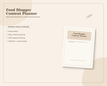 Food Blogger Content Planner printable digital guide preview 4