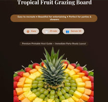 Tropical Fruit Grazing Board Guide | Printable PDF Shopping List + Layout Map | Summer Party Snack Board | Instant Download