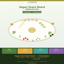Vegan Snack Board Guide | Printable Plant-Based Grazing Board PDF | Shopping List + Layout Map | Instant Download