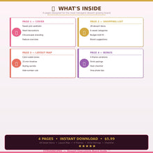 Dessert Charcuterie Board Guide | Printable Sweet Snack Board PDF | Shopping List + Layout Map | Birthday Party | Instant Download