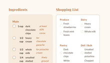 Printable Dubai Chocolate Strawberry Dessert Cups  | Shopping List PDF Guide | Instant Download Host Checklist & Recipe Ebook