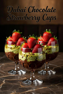 Printable Dubai Chocolate Strawberry Dessert Cups  | Shopping List PDF Guide | Instant Download Host Checklist & Recipe Ebook