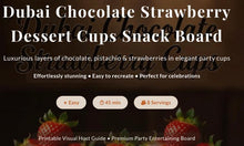 Printable Dubai Chocolate Strawberry Dessert Cups  | Shopping List PDF Guide | Instant Download Host Checklist & Recipe Ebook