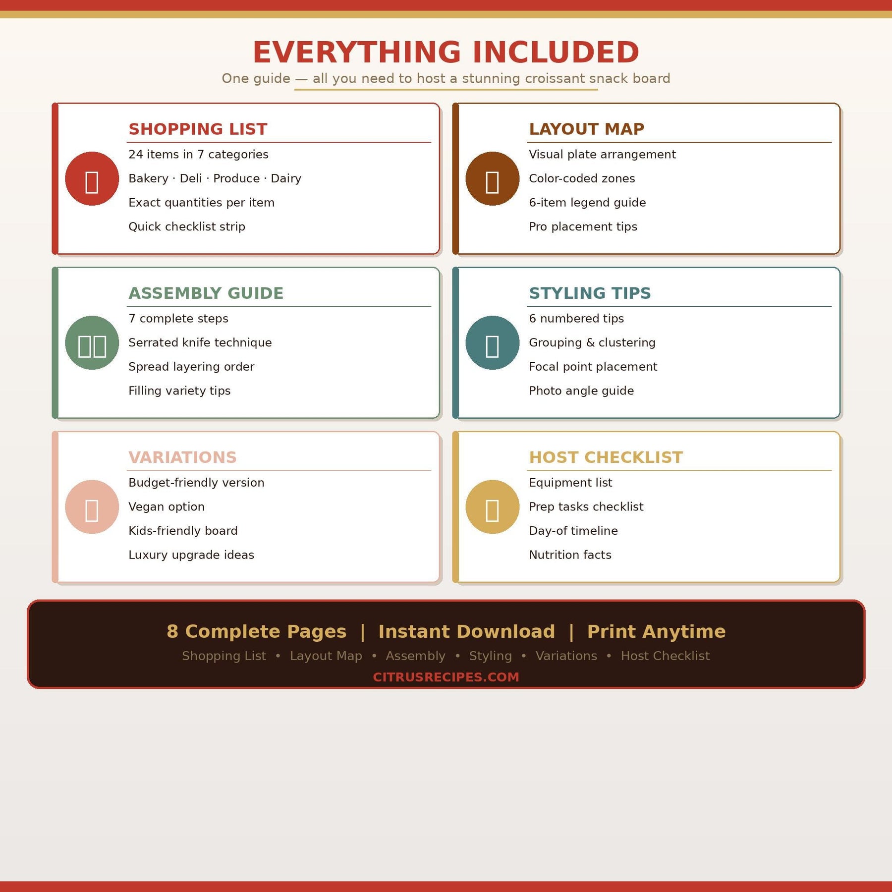 Mini Croissant Sandwich Snack Board Guide printable digital guide preview 4