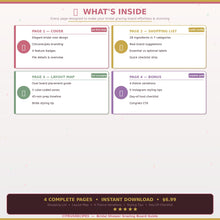 Bridal Shower Grazing Board Guide | Printable Charcuterie Platter PDF | Shopping List, Layout Map | Bachelorette Party | Instant Download