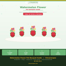 Watermelon Flower Pot Bouquet Guide | Printable Fruit Flower Party PDF | Shopping List + Flower Tutorial | Baby Shower | Instant Download