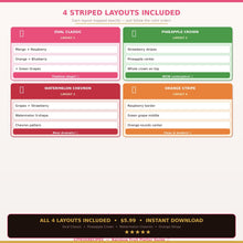 Rainbow Fruit Platter Guide | Printable Striped Fruit Tray PDF | 4 Layout Designs + Shopping List | Party Fruit Board | Instant Download