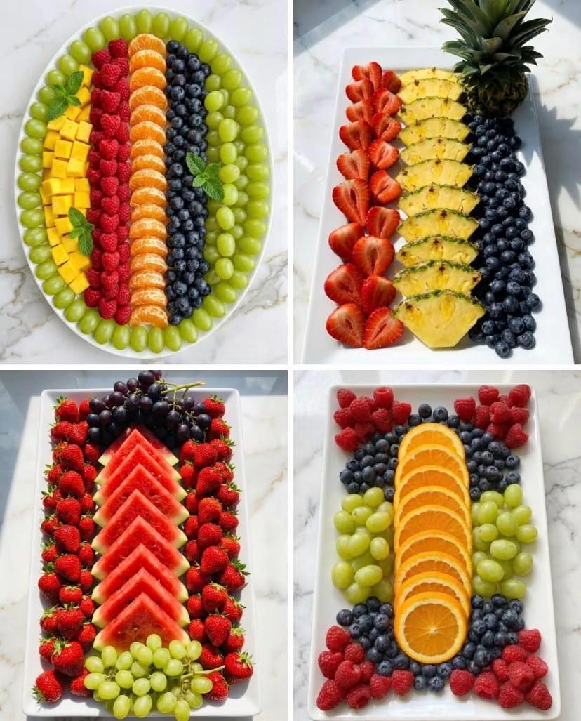 Rainbow Fruit Platter Guide | Printable Striped Fruit Tray PDF | 4 Layout Designs + Shopping List | Party Fruit Board | Instant Download