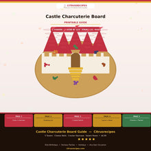 Castle Charcuterie Board Guide | Printable PDF Shopping List + Tutorial | Pepperoni Towers + Cheese Walls + Staircase | Instant Download