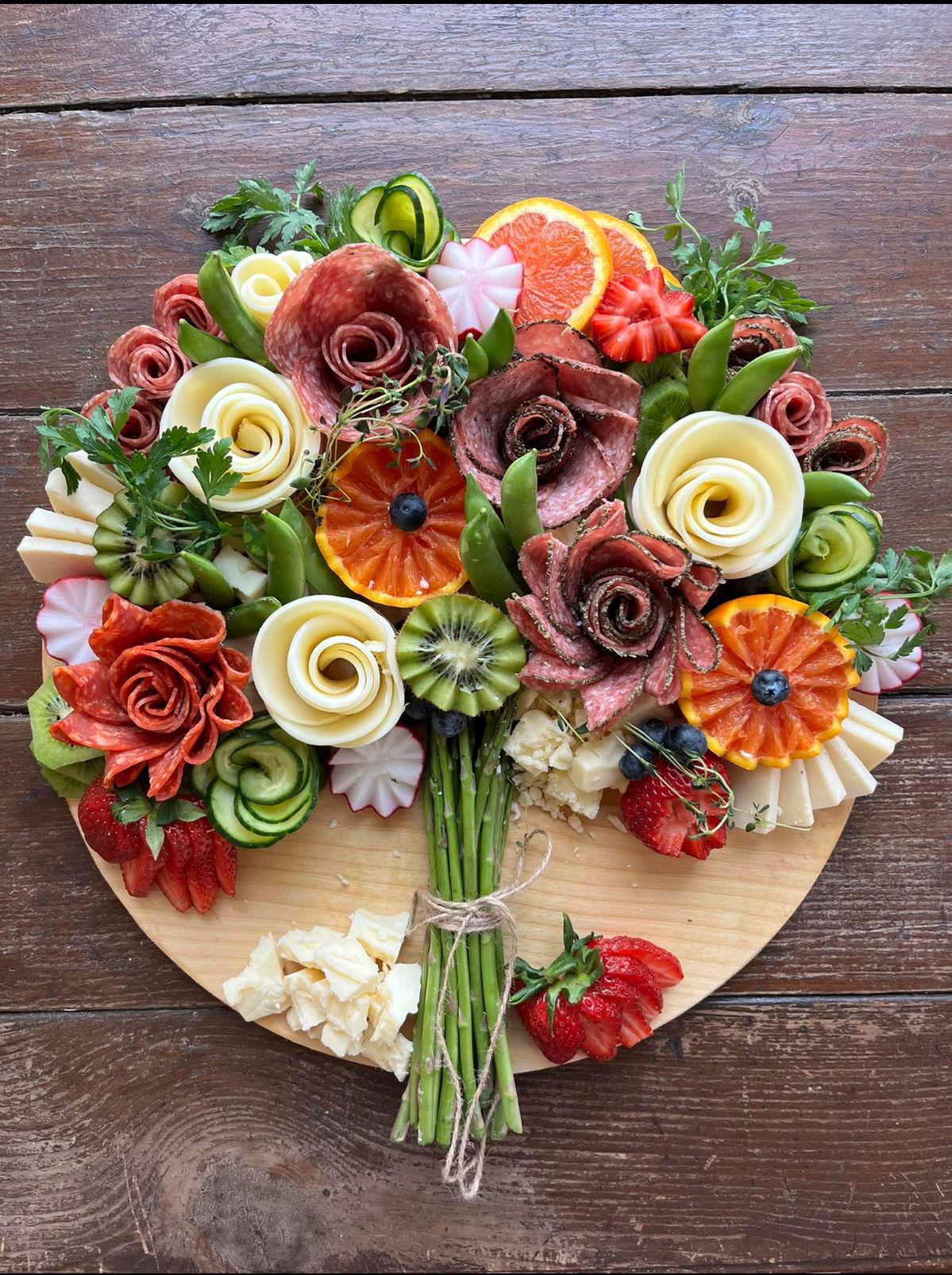 Charcuterie Bouquet Board Guide PDF | Meat Cheese Rose Flower Board Tutorial | Mother Day Bridal Shower Gift | Instant Download