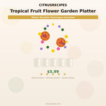 Tropical Fruit Platter Guide PDF | Flower Garden Fruit Board | Party Food Printable | Birthday Brunch Happy Hosting | Instant Download