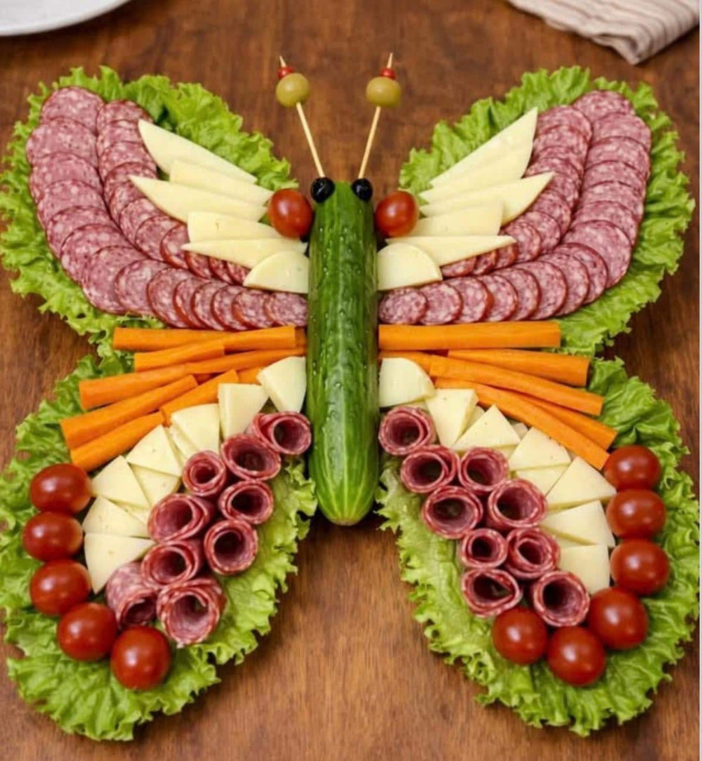 Butterfly Charcuterie Board Guide PDF | Salami Cheese Cucumber Snack Board | Spring Bridal Baby Shower Party | Instant Download
