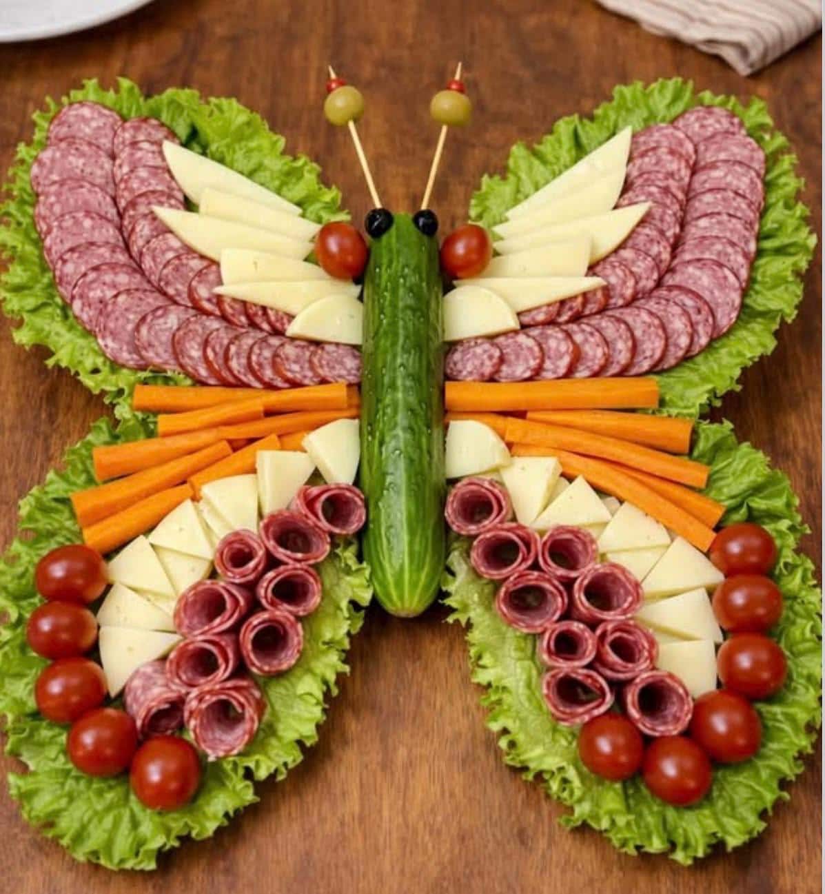 Butterfly Charcuterie Board Guide PDF | Salami Cheese Cucumber Snack Board | Spring Bridal Baby Shower Party | Instant Download