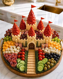 Castle Charcuterie Board Guide | Printable PDF Shopping List + Tutorial | Pepperoni Towers + Cheese Walls + Staircase | Instant Download