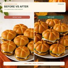 Pumpkin Slider Platter Guide Printable, Fall Burger Appetizer Board, Halloween Thanksgiving Party Food Plan