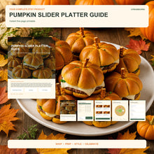 Pumpkin Slider Platter Guide Printable, Fall Burger Appetizer Board, Halloween Thanksgiving Party Food Plan