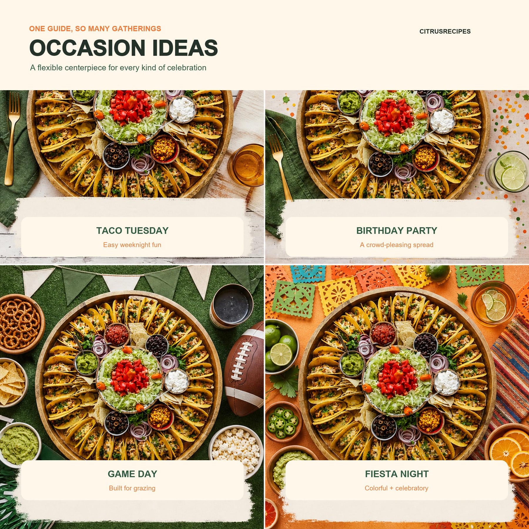 Taco Party Board Guide Printable, Taco Bar Shopping List & Layout Map, Fiesta Hosting Checklist, Instant Download PDF