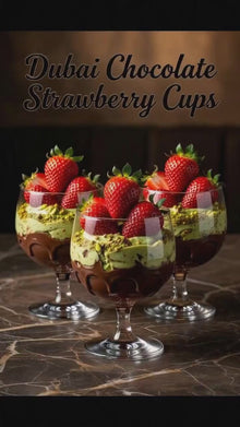 Printable Dubai Chocolate Strawberry Dessert Cups  | Shopping List PDF Guide | Instant Download Host Checklist & Recipe Ebook